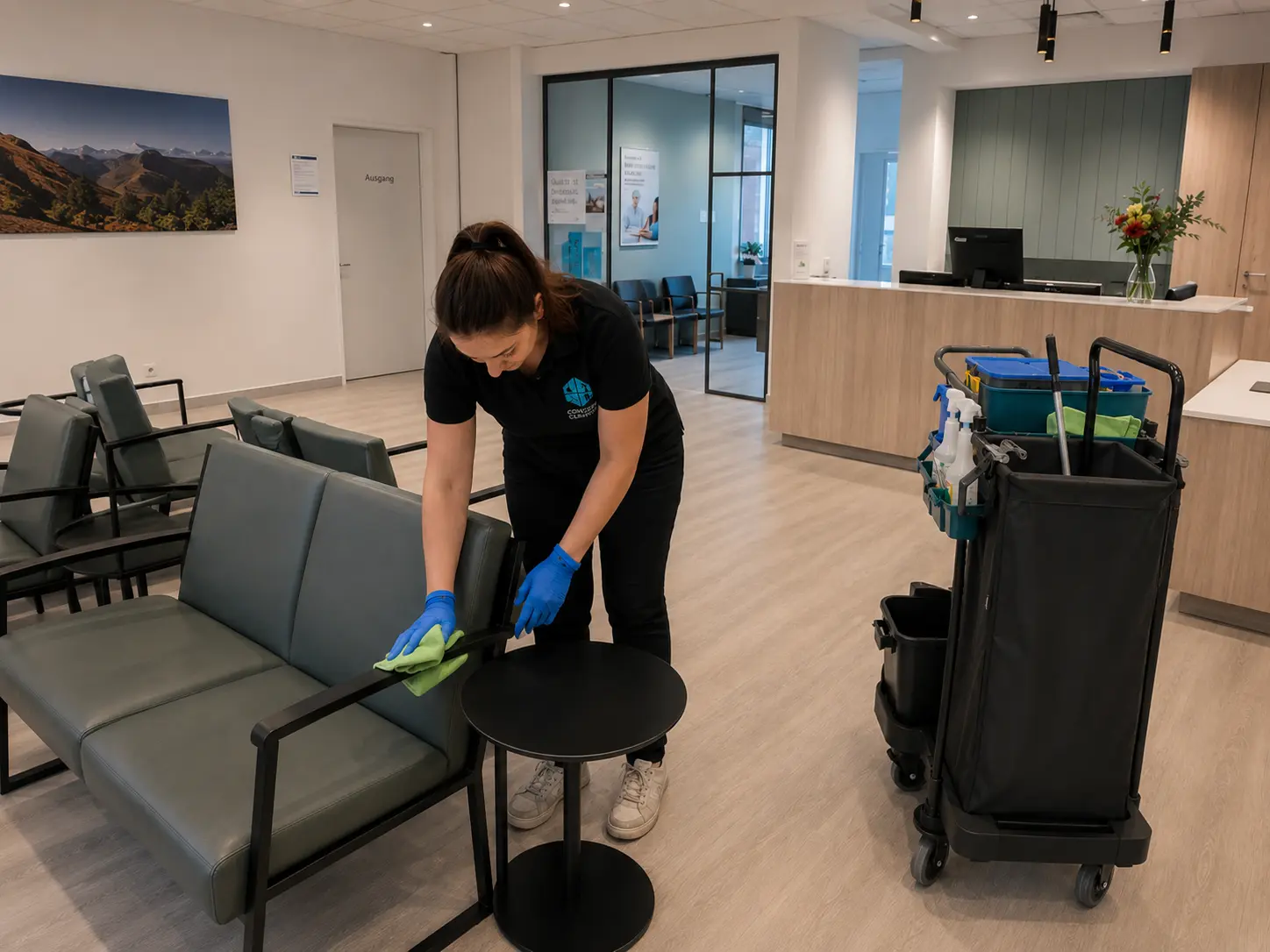 Professionelle Praxisreinigung: Tischreinigung im Wartezimmer in Göttingen