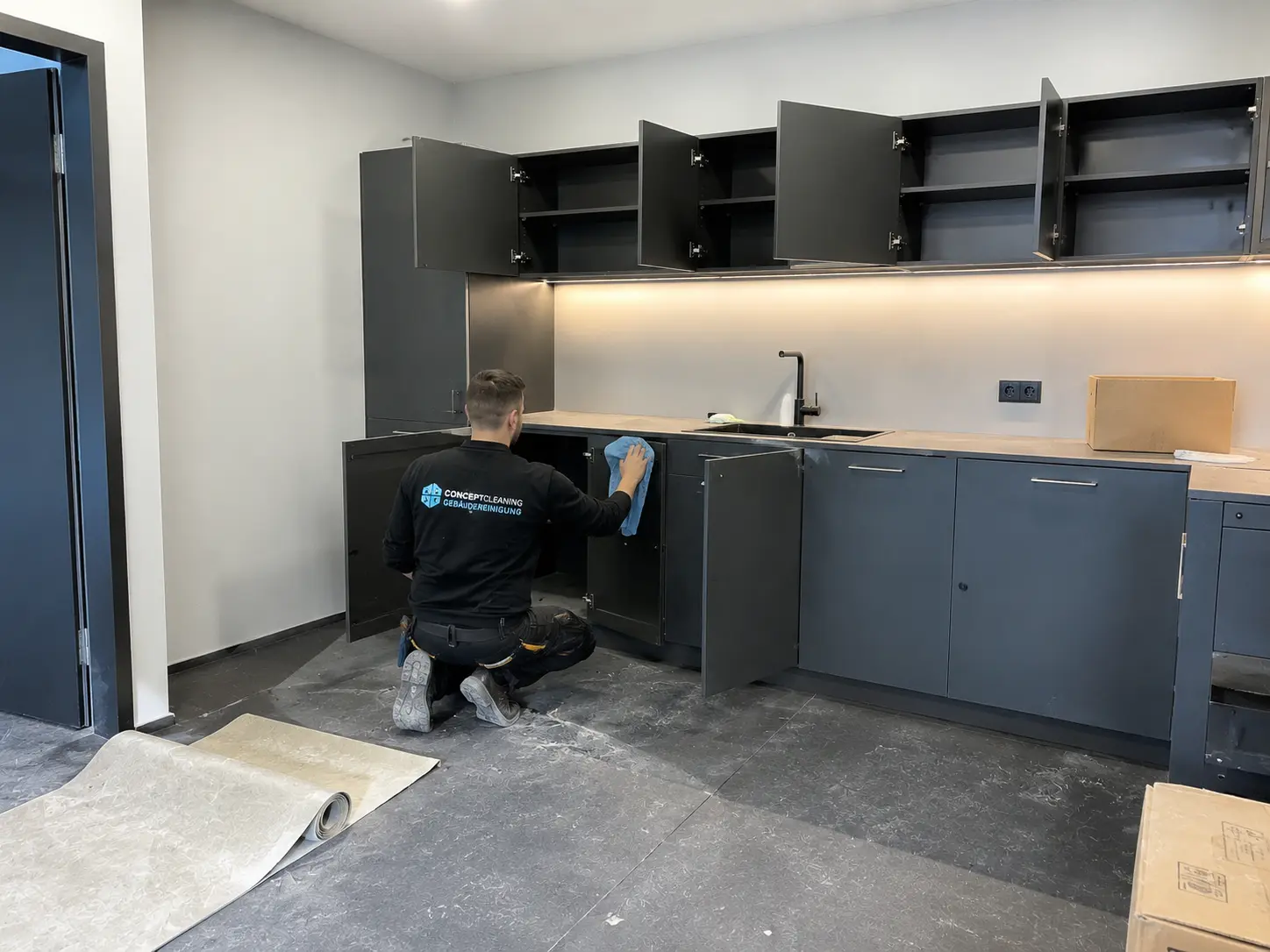 Bauendreinigung Einbauküche in einem Neubau in Hildesheim